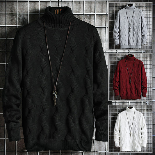 New Men'sTurtleneck Sweater Long Sleeves