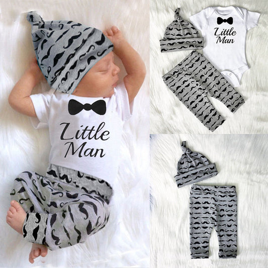 Children's suit bow tie mustache three-piece