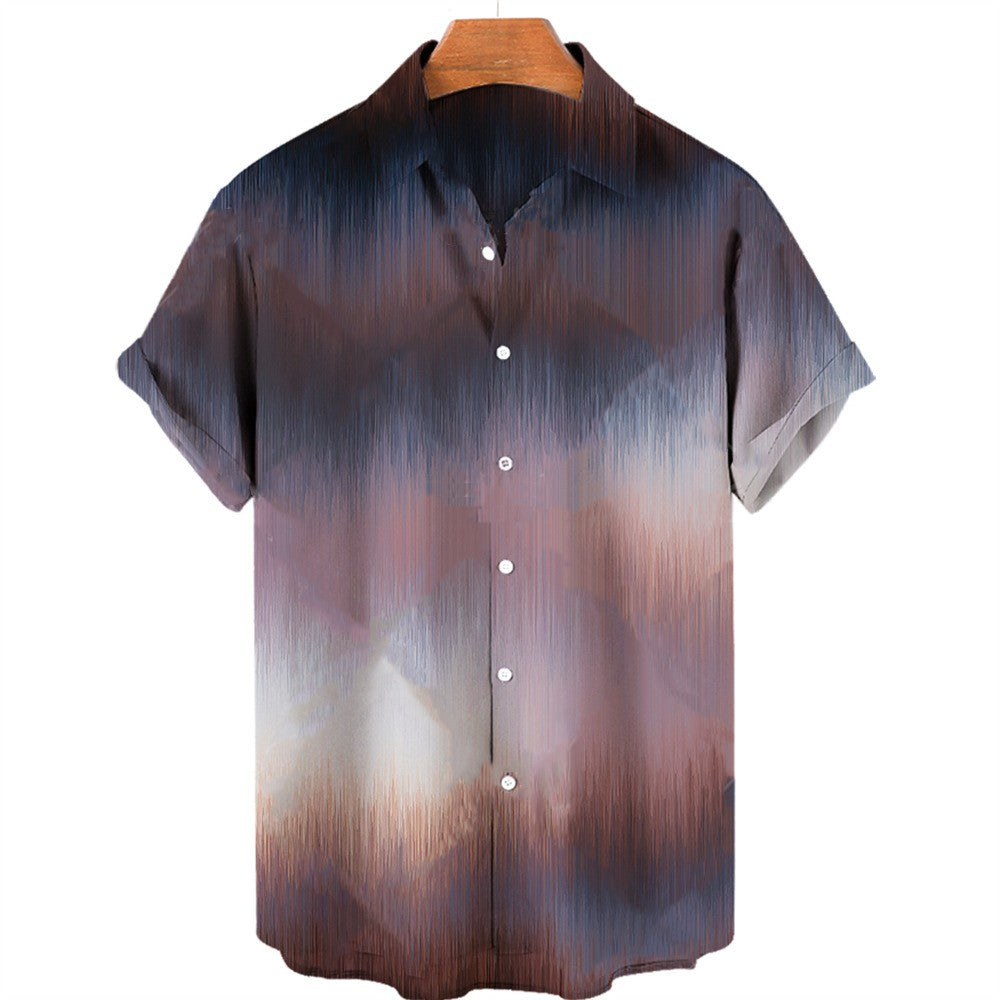 Casual Gradient Print Hawaiian Shirt