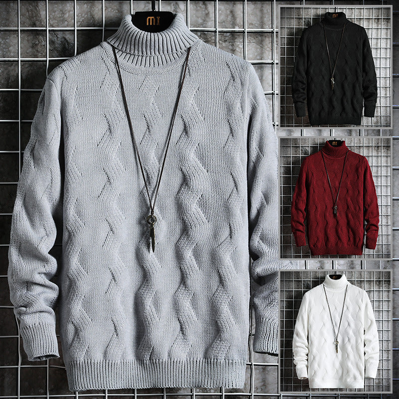 New Men'sTurtleneck Sweater Long Sleeves