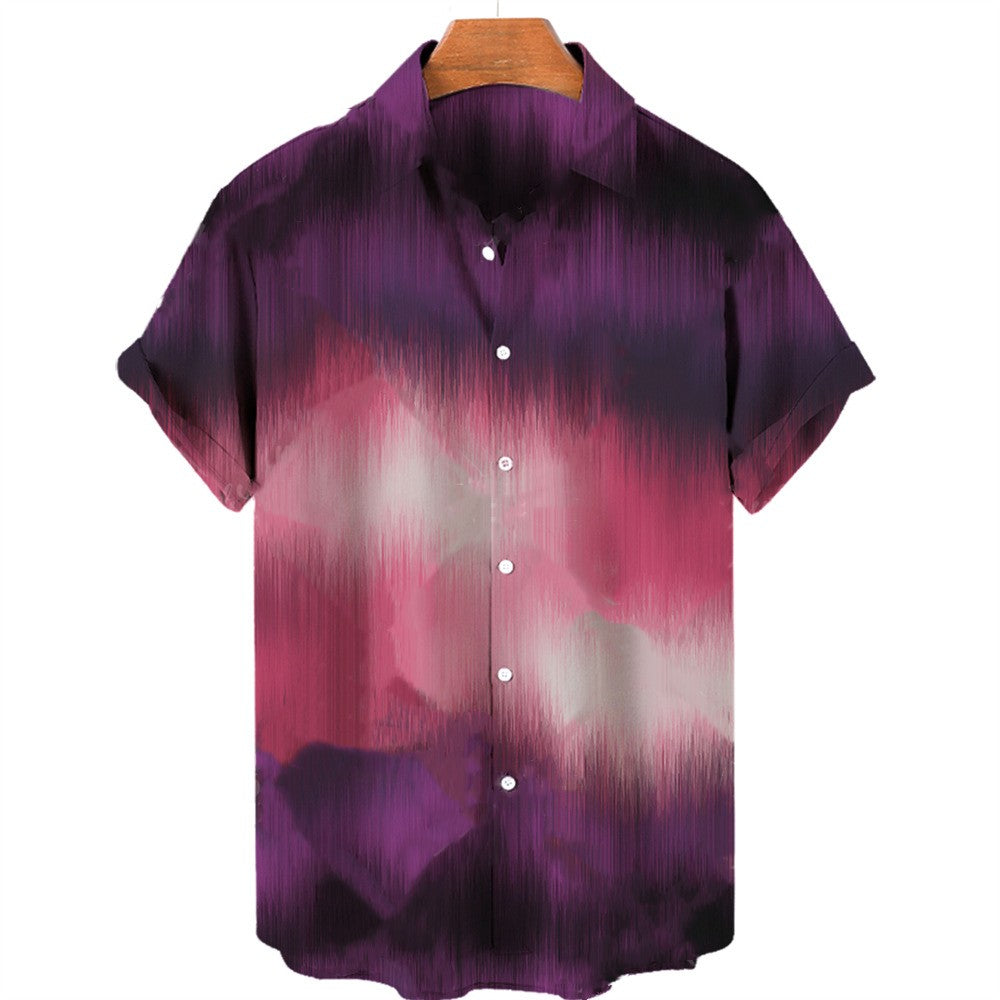 Casual Gradient Print Hawaiian Shirt