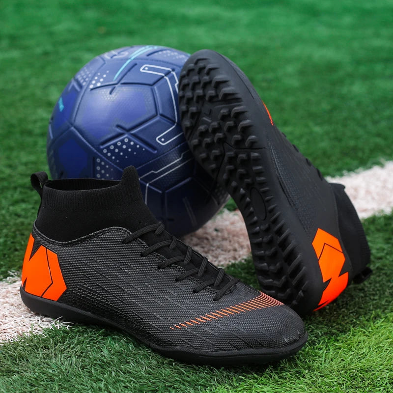 BINBINNIAO Men Boys Turf Soccer Shoes Original White Black Football Boots Kids Cleats Sport Sneakers chuteiras de futebol