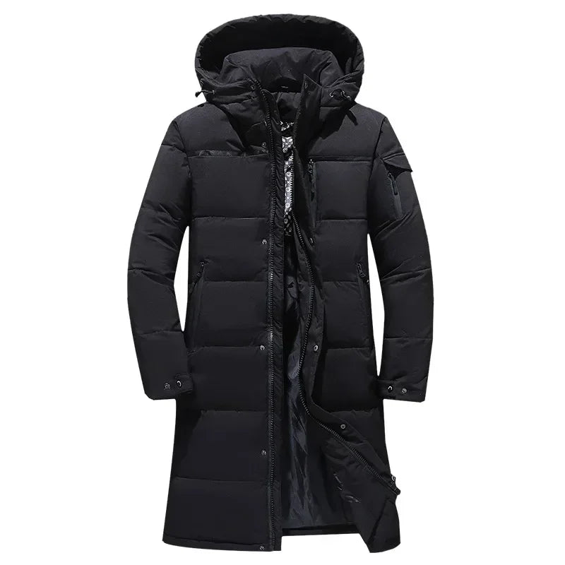 2023 Winter Men's Down Jacket High-quality Thick Thermal Waterproof Long Parka Coat Men's White Duck Down Hooded Jacket 5XL