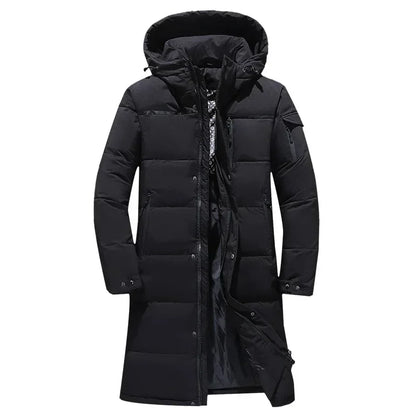 2023 Winter Men's Down Jacket High-quality Thick Thermal Waterproof Long Parka Coat Men's White Duck Down Hooded Jacket 5XL