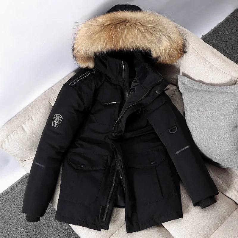 Men Winter Duck Down Coats Hooded Casual Long Down Jackets High Quality Male Outdoor Windproof Warm Winter Jackets Size 3XL